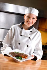Grilling Steak: A Step-by-Step Image Gallery Sure, she looks friendly enough. But she works at a restaurant, so tread very carefully. See more pictures of grilling steak.