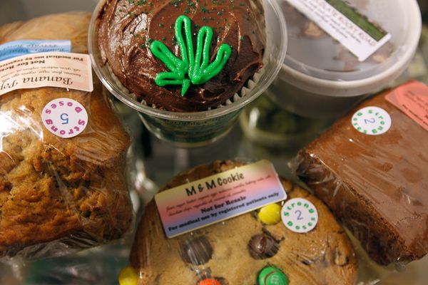 A variety of sweets containing marijuana