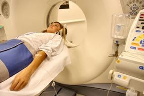 woman getting MRI