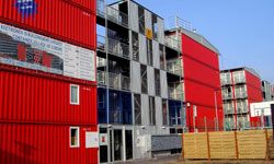 The Keetwonen student dorm complex in Amsterdam is a veritable village of shipping containers.