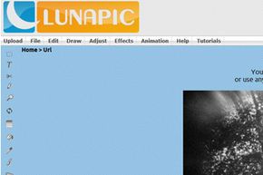 screen capture of Lunapic photo editor