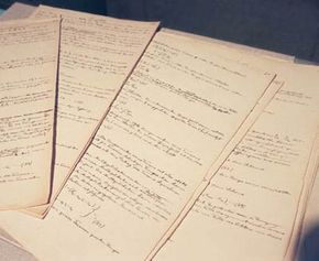 Pages from Albert Einstein's original manuscript in which he defines his theory of relativity
