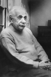 阿尔伯特·爱因斯坦,他死前13个月。看到更多的大脑图片。”width=