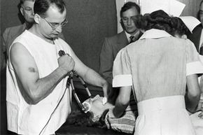 1949: Dr. James G. Shanklin, staff psychiatrist at Western State Hospital, administers electric shock and anesthesia to a patient. The procedure changed exponentially in the ensuing decades.