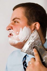 shaving with axe