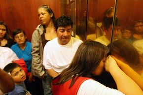 People stuck in elevator