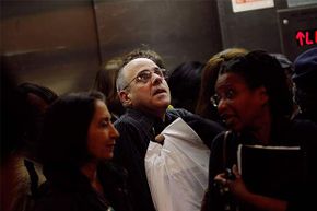 crowded elevator