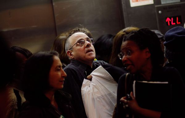 crowded elevator