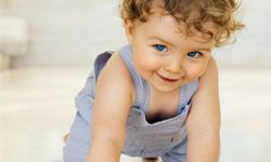 baby crawling out of bathroom