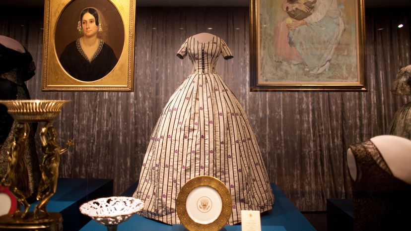 striped dress designed for Mary Todd Lincoln by Elizabeth Keckly