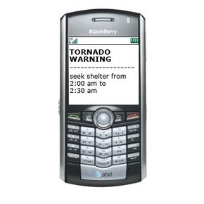 Alerts can be sent directly to cell phones.