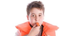 boy with whistle