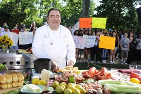 Emeril Lagasse cooking summer dishes on &quot;Good Morning America&quot; in 2010.