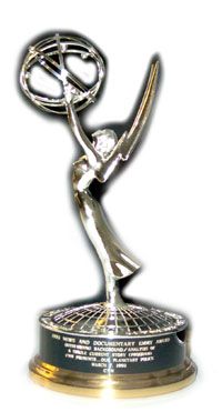The Emmy statuette represents art and science. See more Emmy pictures.