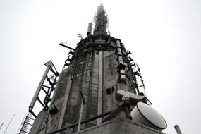 Communications devices for broadcast stations are located at the top of the Empire State Building