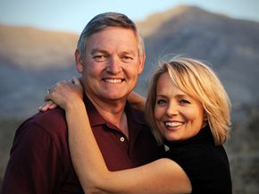 mature couple traveling