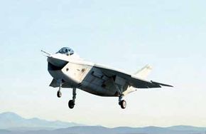 The Boeing Company doesn't lose many competitions, but its Joint Strike Fighter contender, shown here on its September 18, 2000, first flight, was narrowly defeated by the Lockheed Martin entry.
