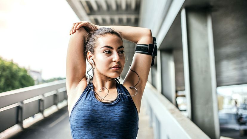 female runner taking a break