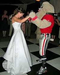 college mascot at wedding