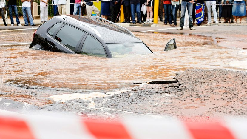 sinking car