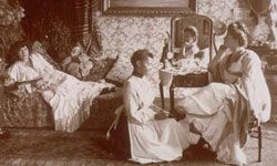 Victorian-era women at a Turkish bath