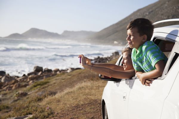 Exploring the outdoors on a car adventure.