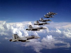 Super Hornets in formation