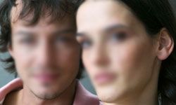 portrait of man and woman blurred faces