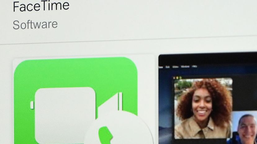 FaceTime logo with two people on screen, talking.