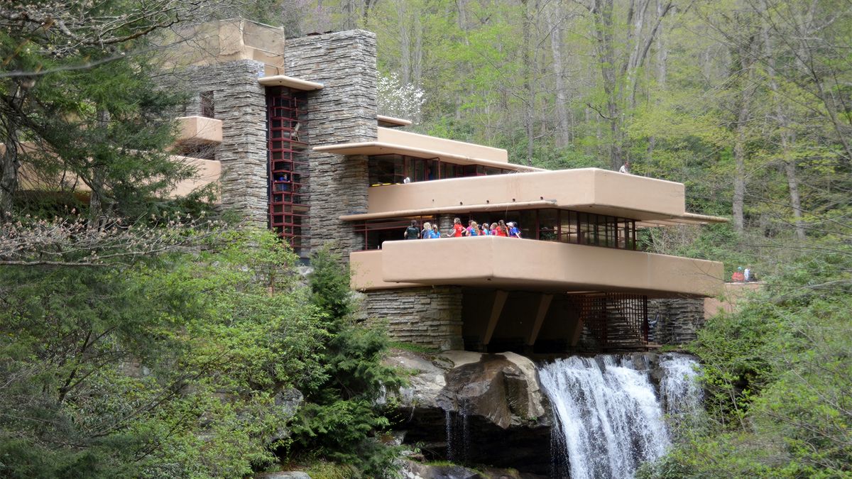 floor plan of falling water by frank lloyd wright