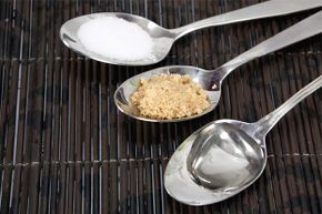 Table sugar, cane sugar and high fructose corn syrup all look different, but have the same amount of calories.