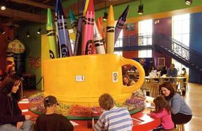 At the Binney &amp; Smith Crayola Factory, families engage in hands-on creativities.