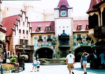 Tourists exploring famous outdoors travel destination.