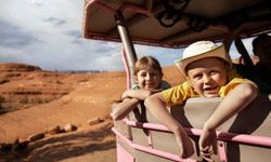 Kids in back of jeep tour