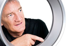 James Dyson demonstrates that there are indeed no visible blades on the Air Multiplier.