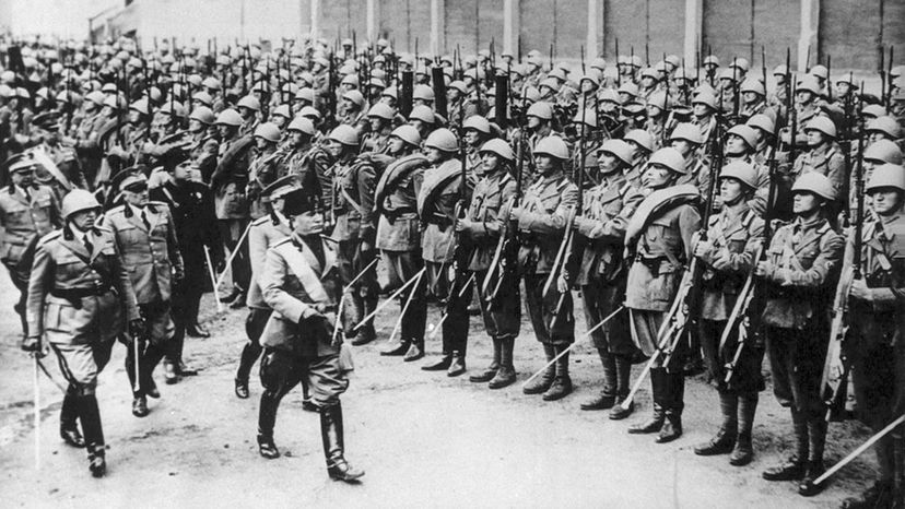 Italian dictator Benito Mussolini inspects his troops in Rome, Italy, in December 1934. Wikimedia/Used Under Creative Commons CC BY-NC-ND 2.0 License