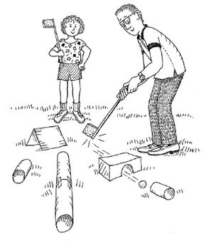 Create a mini golf course for Dad.