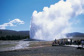 Since 1872, crowds have delighted in the eruption of Yellowstone National Park's Old Faithful geyser.