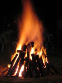 Tepee campfire.