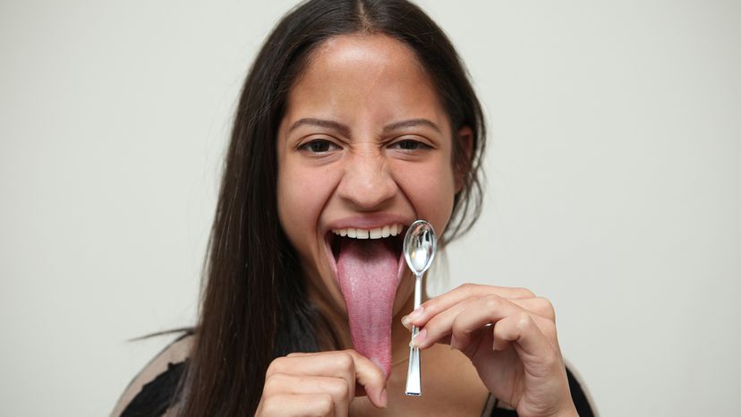 girl with really long tongue