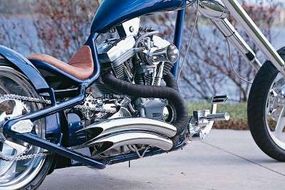 Fendered Spoon's Harley-Davidson engine.