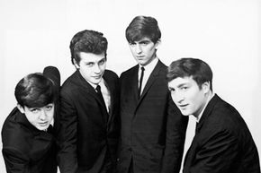 An early photograph of the Beatles with Pete Best.