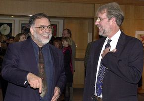 Walter Murch started his career as a sound editor on &quot;Godfather III.&quot; He is right with Francis Ford Coppola, left, at an Oscars party.