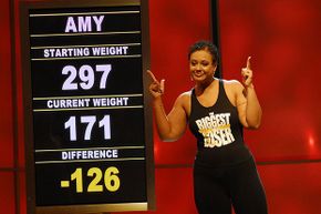 Amy Zimmer lost over 100 pounds on &quot;The Biggest Loser.&quot; The show often used a visit from family as a reward for meeting goals.