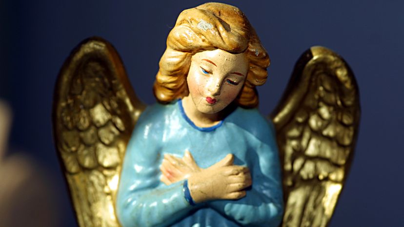 A blue vintage christmas angel