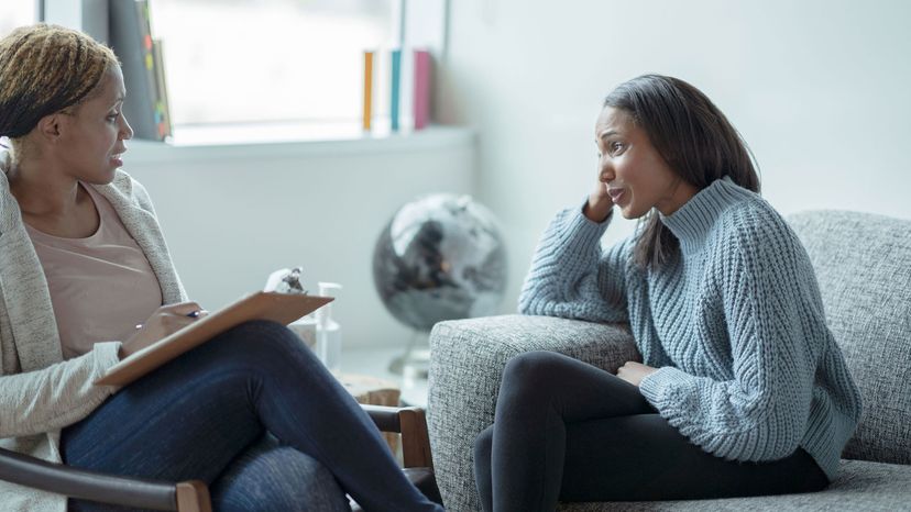 Woman Battling Depression in a Therapy Session