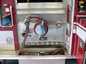 waybackwednesday 🚨 Back in the days, firefighters used hose reels like  this to transport hoses to the location of fires. The leather