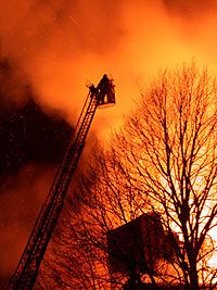 To pass the physical portion of the firefighter exam (CPAT), recruits must be able to quickly climb an extended ladder.