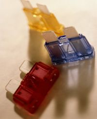 Small auto fuses like these help to make sure none of your car's electrical wires overheat. See more fuse pictures.