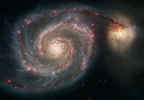 The exotic Whirlpool Galaxy, as seen through the Hubble telescope